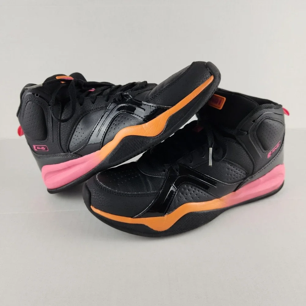 AND1 Womens Basketball Shoes Black Pink‎ Orange High Top Sz 9 WMA144GX004